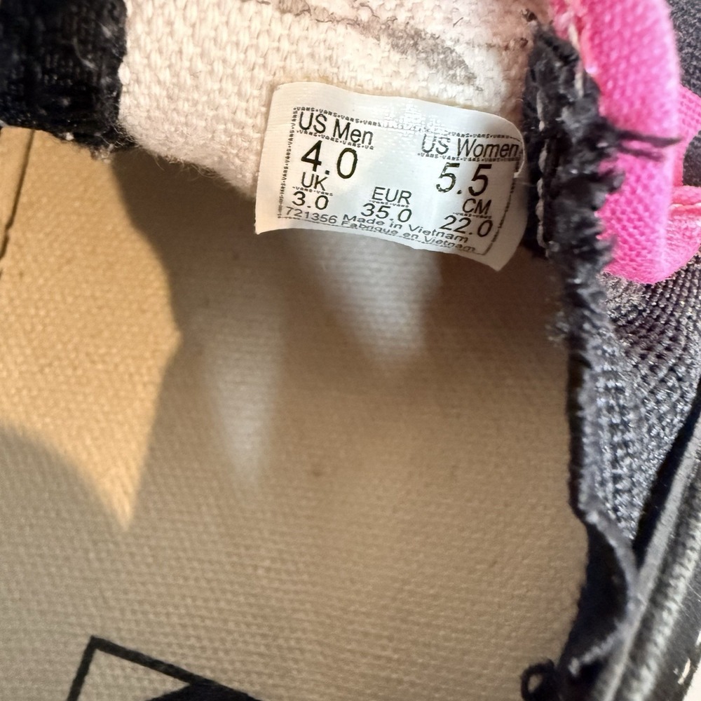 VANS Classic Slip On Checkerboard Black Pink Kids Size 4 Women 5.5 Magenta Skate - Picture 8 of 14